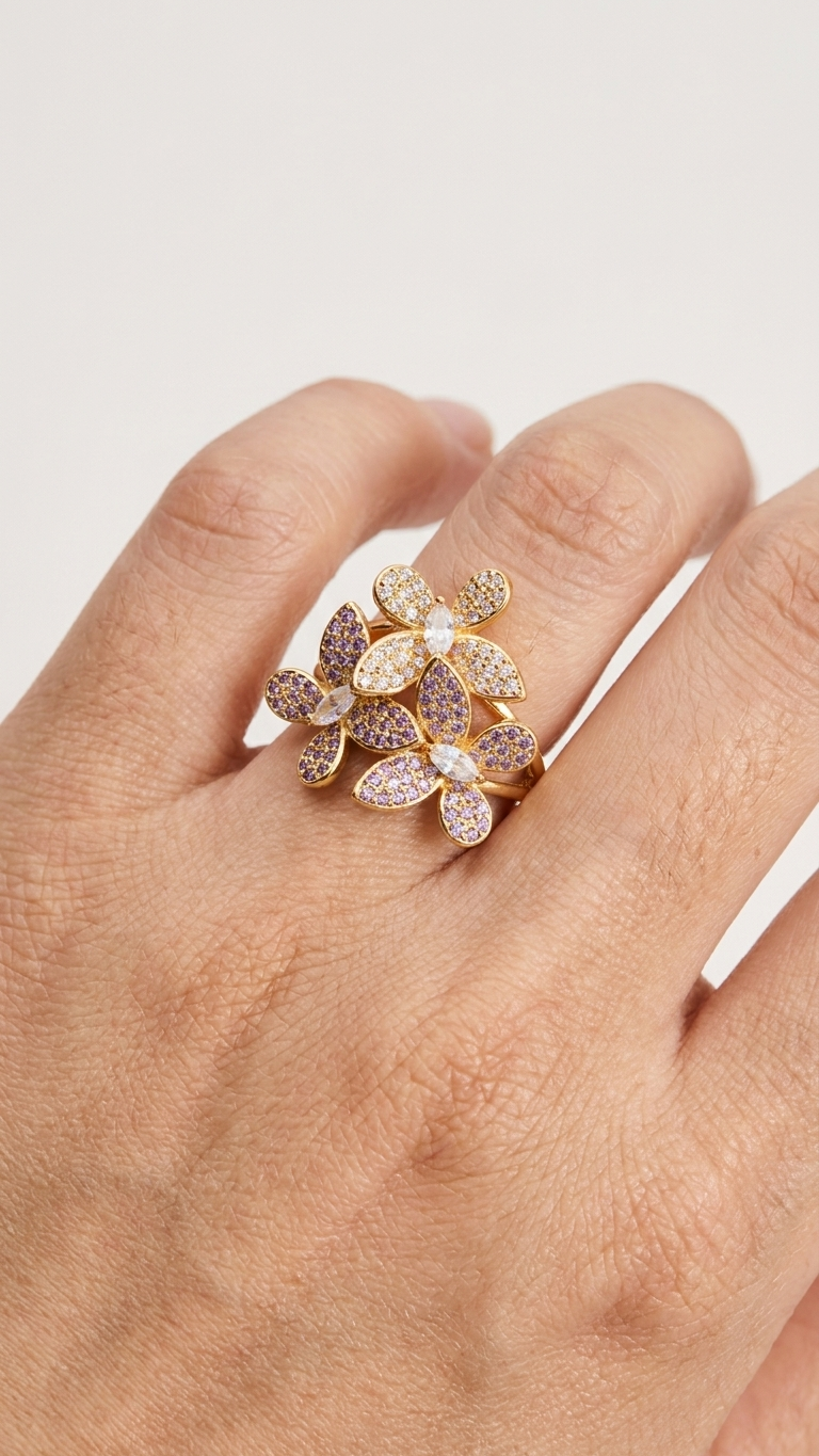 Kyoto Triple Flower Ring